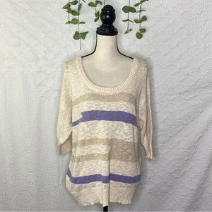 American Eagle Cie Sweater Beige/Purple Size XL